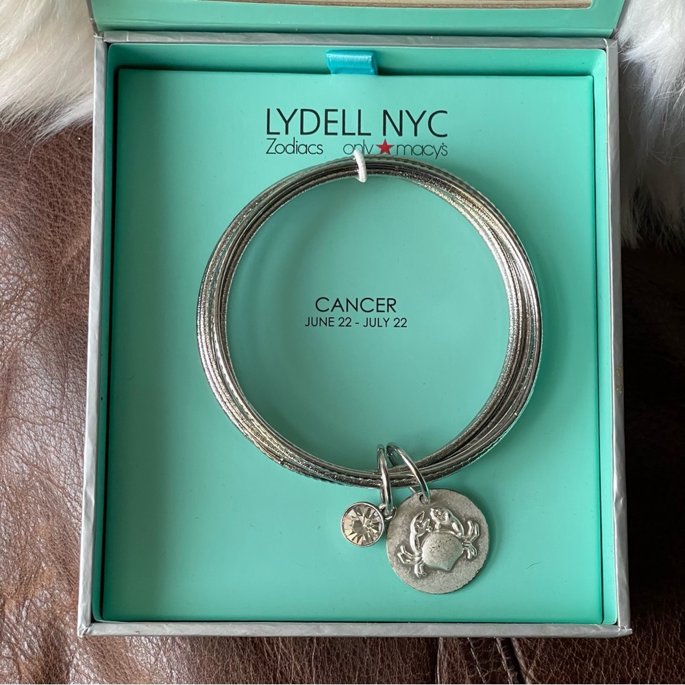 Lydell NYC | Cancer SilverTone Charm Bangle Bracelet Set